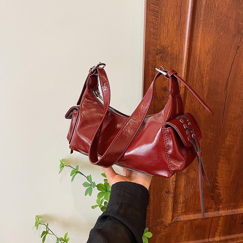 Ielgy Underarm Bag Fashion Niche Design Shoulder Messenger Bag High-End Texture Baguette Bag
