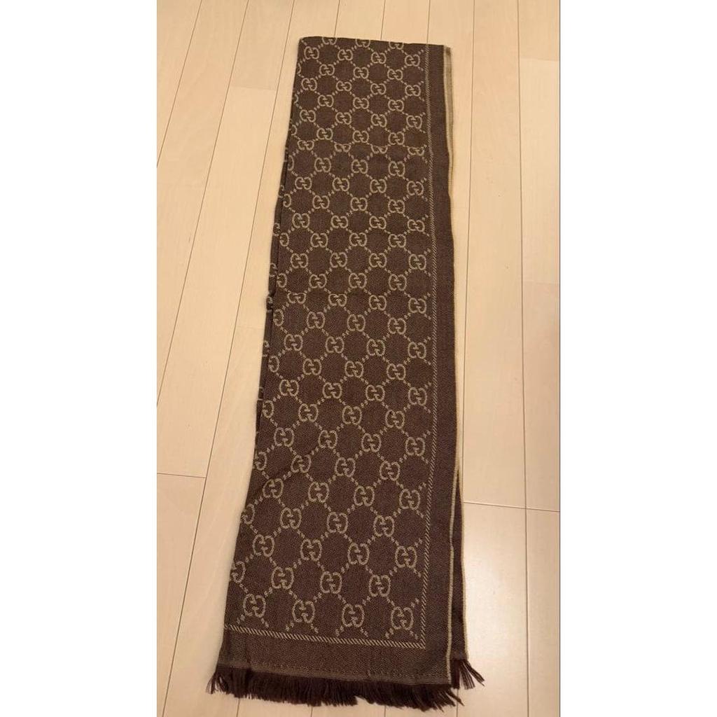 Б/у Платок GUCCI с логотипом GG 70x195см