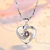 New Luxury Crystal CZ Heart Pendant Choker Necklace 925 Sterling Silver Chain Necklaces For Women Wedding Jewelry Gifts