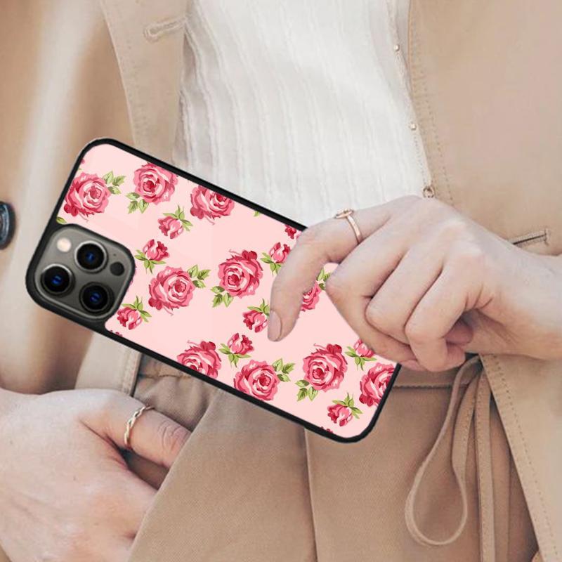 Цветочный чехол с магнитом для телефона с изображением розы для APPLE iPhone 17 Air 16 14 13 12 Pro Max 15 Plus Беспроводная зарядка с чехлом MagSafe