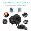 Автомобильное Мотоциклетное Двойное USB Быстрое Зарядное Устройство 4.8A С Проводом Встроенный Предохранитель 10A Для Телефона