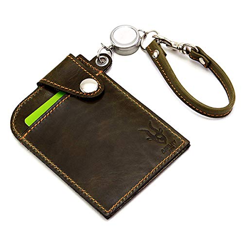 AGILITY affa Футляр для проездного "Seek" с катушкой, Держатель для IC-карты, Сделано в Японии, Двусторонний, Натуральная коровья кожа