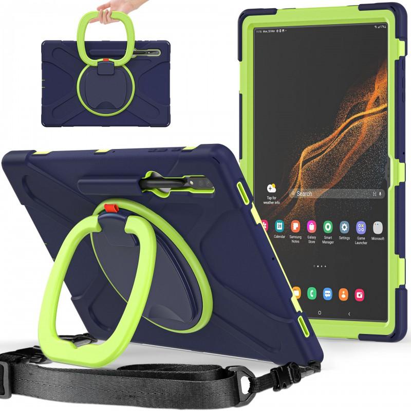 Универсальный чехол для планшета Galaxy Tab S8 Ultra 14,6 дюйма с поворотной ручкой-подставкой, противоударный чехол с полным покрытием В