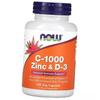 Витамин С + Д3 + Цинк, Vitamin C-1000 Zinc and D-3, 100вегкапс (36375200)