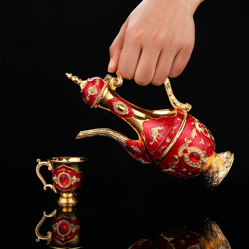 Ретро-дворцовый винный набор, для дома, свадьбы, праздничные принадлежности, металлический подарок, набор фляжек с украшениями, рождественский подарок, европейский стиль