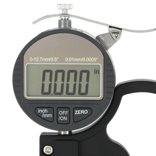 Asixx Digital Paper Thickness Gauge, 0.01mm Accuracy, 0-12.7mm Measurement Range, High Precision for Leather, Fabric, and Paper Thickness Measurements