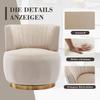 360 Degree Modern Swivel Chair, Soft Velvet Finish, Backrest, Stable Structure, Barrel Chairs, Suitable for Living Room Bedroom Study, Beige
