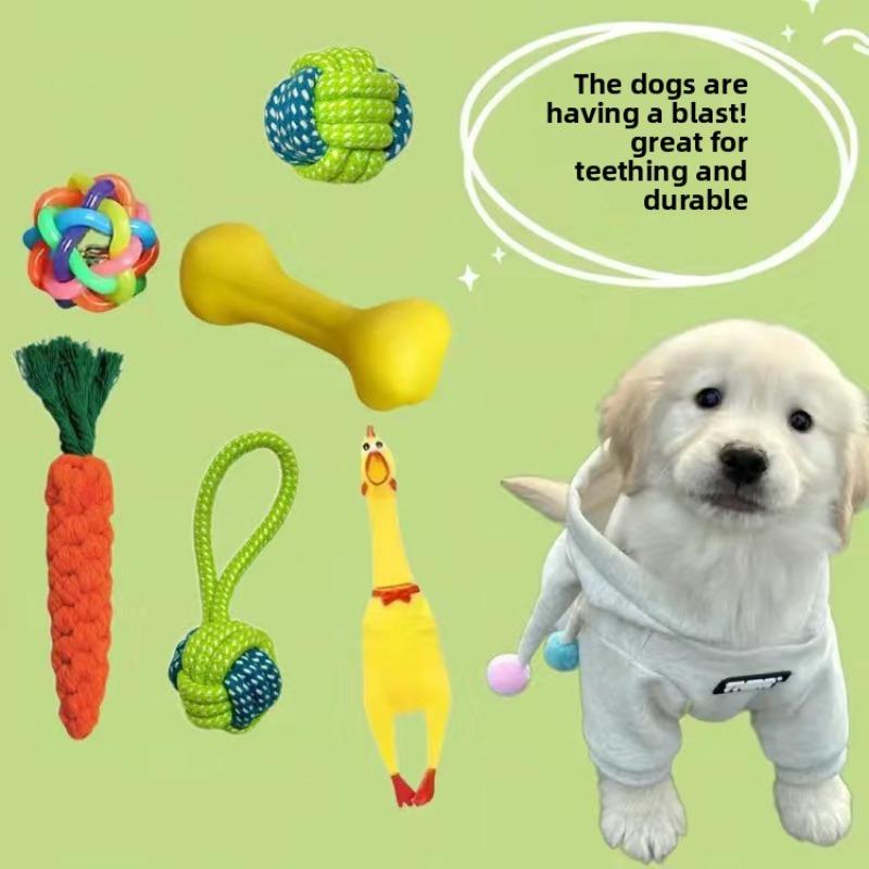 Dog Teething and Biting Cotton Rope Toys, Small and Medium-sized Dog Toys, Knot Toys, Frisbee Sets, Pet Supplies