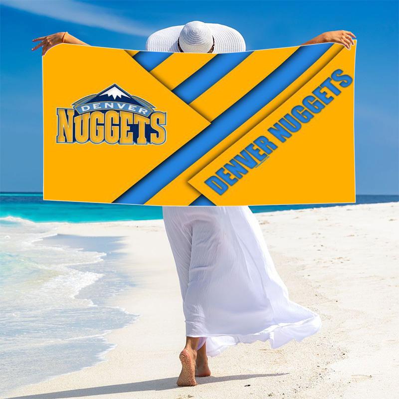 Пляжное полотенце с принтом Denver Nuggets, Большое мягкое быстросохнущее полотенце для пляжа, кемпинга, плавания