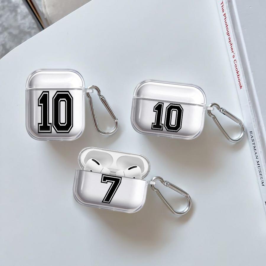 Счастливые номера 10 7 Прозрачные Чехлы для Наушников Чехол Для Airpods 4 Pro3 2 Pro 1 Pro2 3