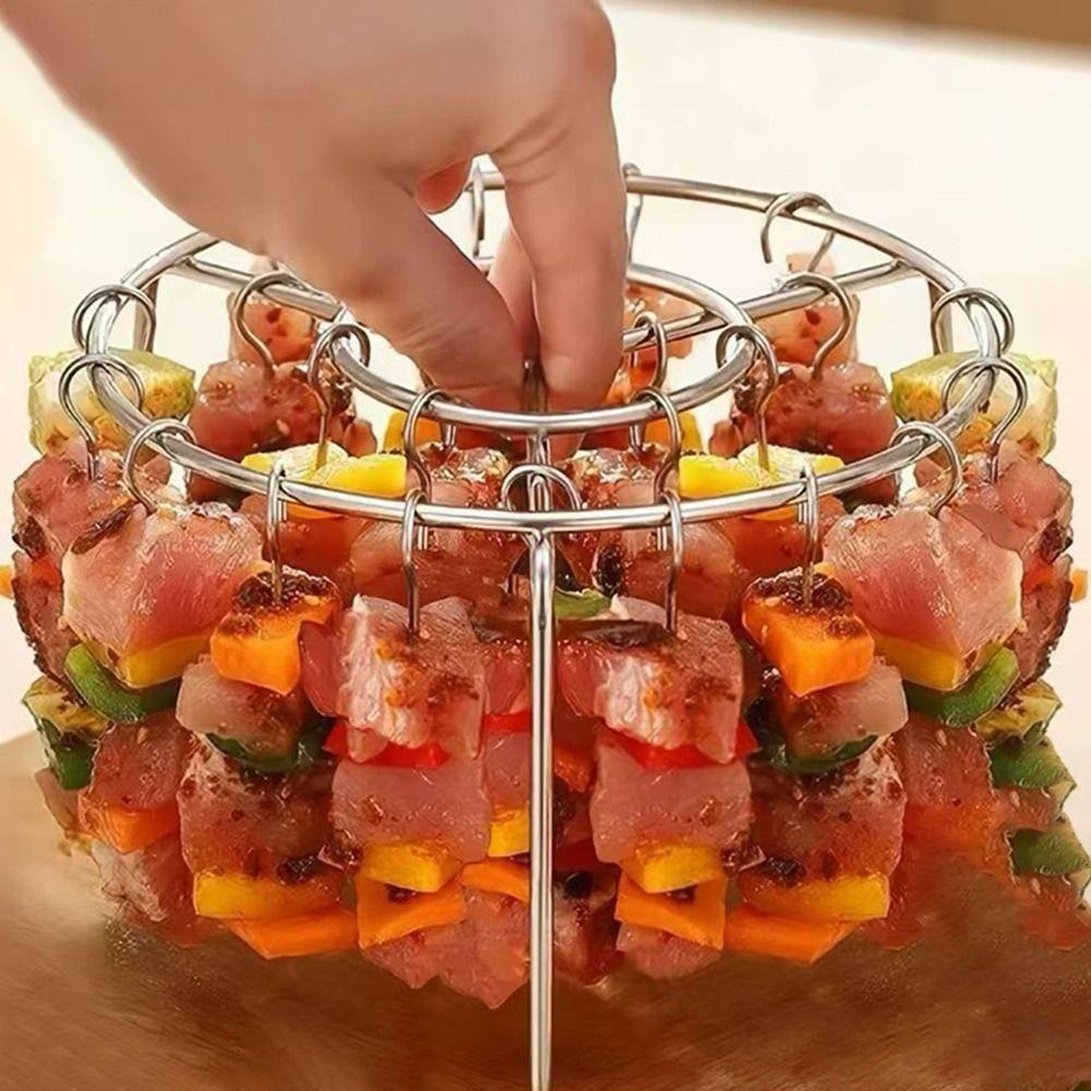 Подставка для шампуров из нержавеющей стали для фритюрницы, держатель для шампуров на 12/24 струны, новая игла для выпечки