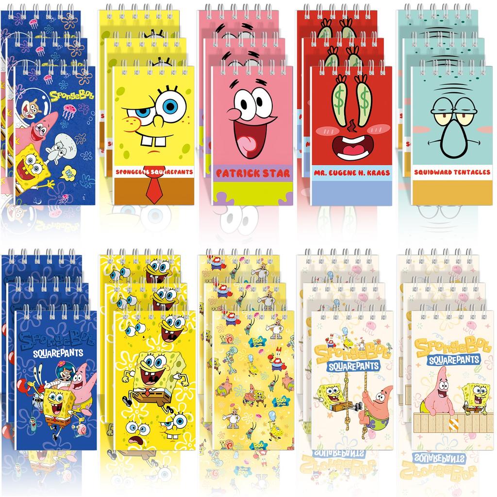 Cartoon Sponge-Bobs Party Favors Bracelet Keychain Stickers Goody Bags Fillers Carnival Prizes Kids Party Gift Birthday Supplies 5