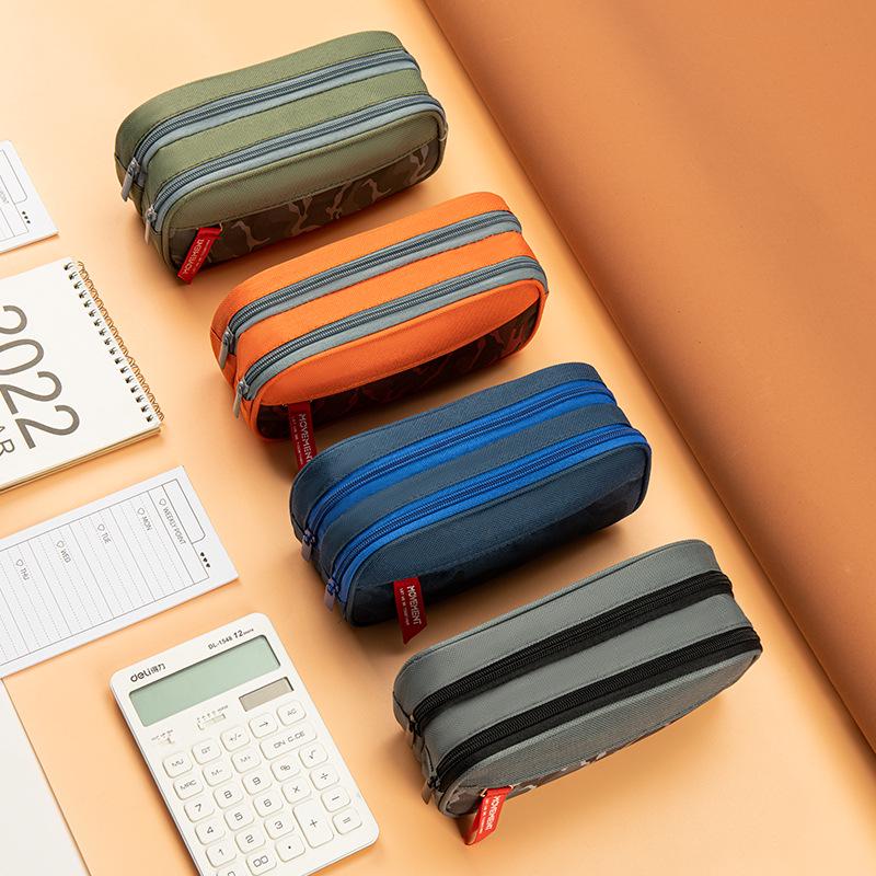 Камуфляжный двухслойный пенал для учеников средней школы