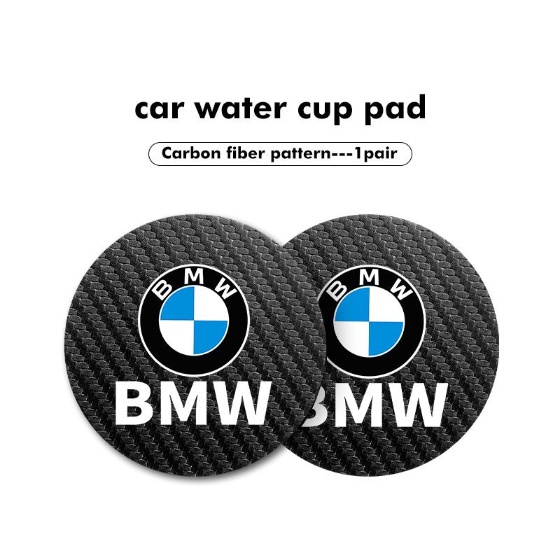 2pcs Car Water Cup Mats Carbon Fiber Coaster Non-Slip Pad For BMW M3 M5 X3 E93 F10 F20 F30 F40 F15 F25 F26 F31 F49 F86