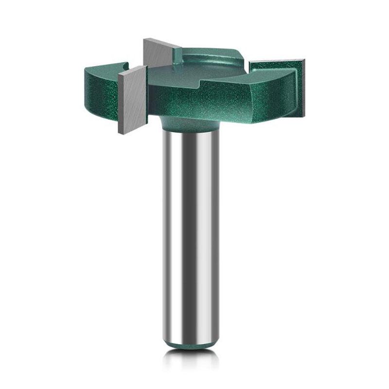 Фреза Т-образная с нижней зачисткой, трехгранная, с прорезями, для деревообработки, фреза из сплава, 12 мм, хвостовик 1/2 дюйма