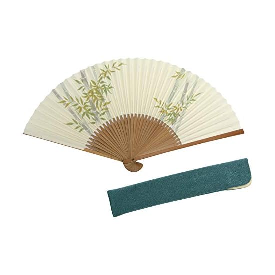 [Hasegawa] Folding Fan, Bamboo, Handmade by Kyoto Artisans, Includes Fan Case and Gift Box, Bamboo