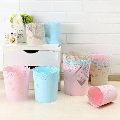 Круглая пластиковая корзина для мусора Lily - Мусорное ведро без крышки для кухни, ванной комнаты, офиса - Доступно в больших, средних и малых размерах.