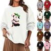Women's Fashion Casual Round Neck Loose Long Sleeve Solid Color Sweatshirt