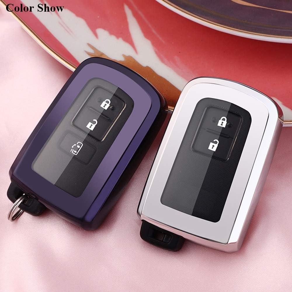 SANRILY 1 шт. Чехол для брелока автомобиля для Toyota Camry RAV4 Corolla Tacoma Noah Esquire Sienta Бесключевой доступ Чехол-оболочка для дистанционного ключа с брелоком Серебристый