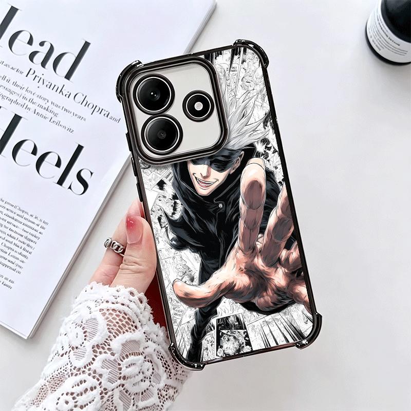 Аниме Годжо Сатору JUJUSU Покрытие Чехол для телефона Для Xiaomi Redmi Note 14 15 Pro Plus 13 12 11 11S 11T 10 9S 9 5G Противоударный Airbag C