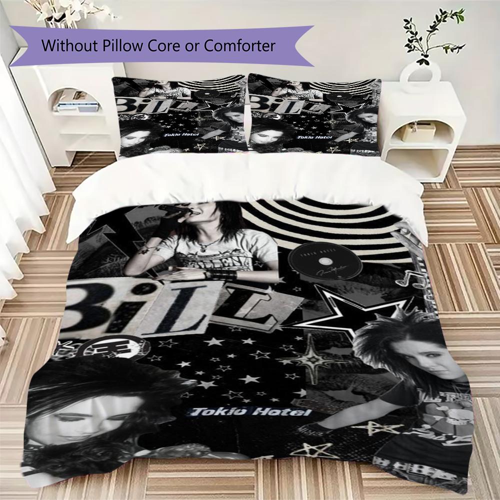 BILL KAULITZ Pattern Bedding uilt Set uilt Cover Pillowcase Home Decoration Birthday Gift (1 * duvet cover + 2 * pillowcase without core)