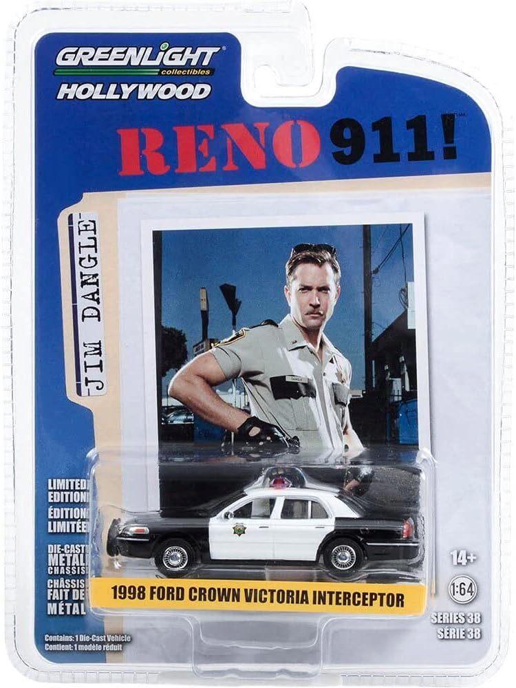 Greenlight Масштаб 1/64 Форд Crown Victoria Полицейский Перехватчик Reno 911!