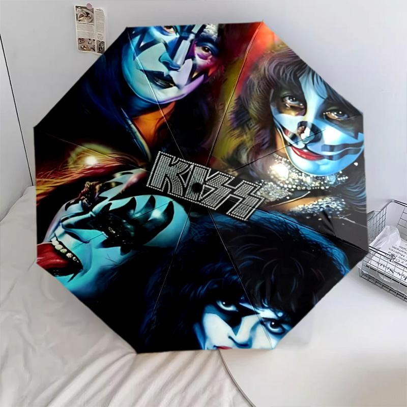 Kiss Band Cosmic Concert Automatic Umbrella - Suitable Travel Outdoor Portable Umbrella Birthday Gift Daily Essentials
