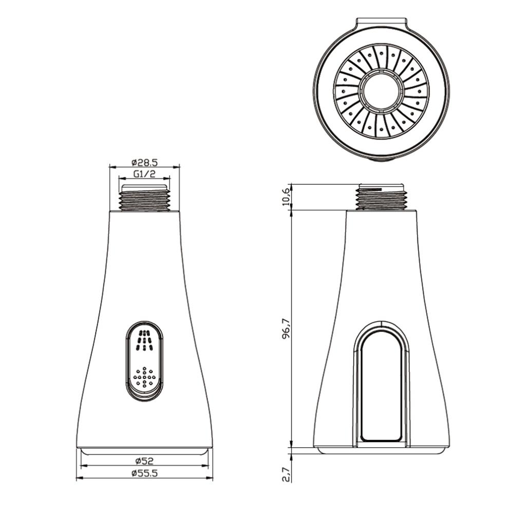 Выдвижной кухонный смеситель с изливом G12, со светодиодным цифровым дисплеем температуры и двумя режимами распыления для пузырькового и струйного потока воды