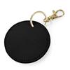 Personalized Round Imitation Leather Keychain with Gold Stamping and Engraving