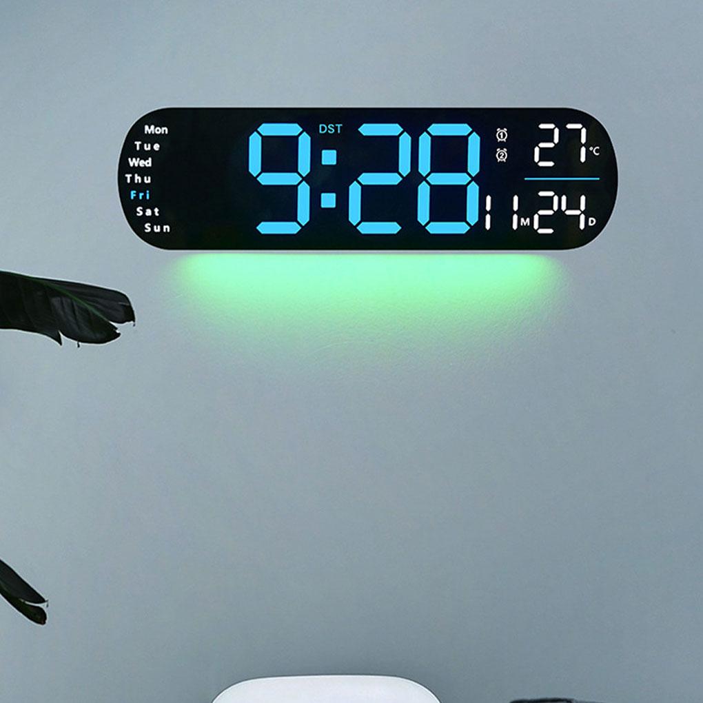 Led Digital Wall Clock Mood Lighting Timing Countdown Alarm Auto Dimmer Displayed Time/date/temperature/week LED Alarm Clock