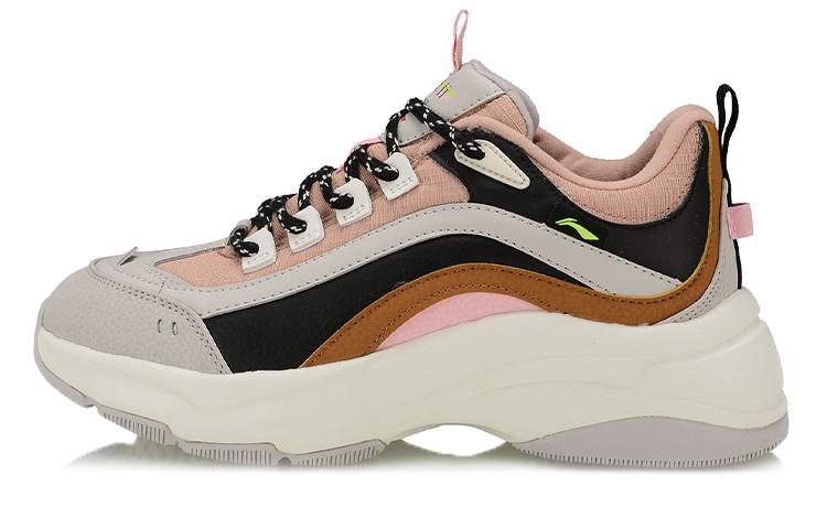 Li Ning Aurora WindWalker Cushioning, Wear Resistant Low top Athletic Shoes Women's Black Gray Brown AGCP298-3