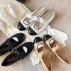 Sheepskin Version of the Same Style, Princess Nini, Xiaoxiangfeng, Round Head Bow, Ballet Shoes, Single Shoes, Women's Mary Jane Shoes