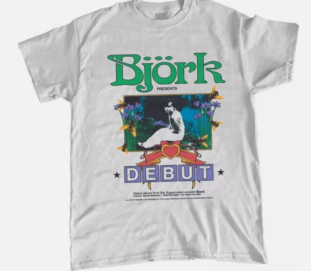 Футболка Бьорк, Белая футболка Bjork Debut Унисекс S-5XL Подарок для фаната