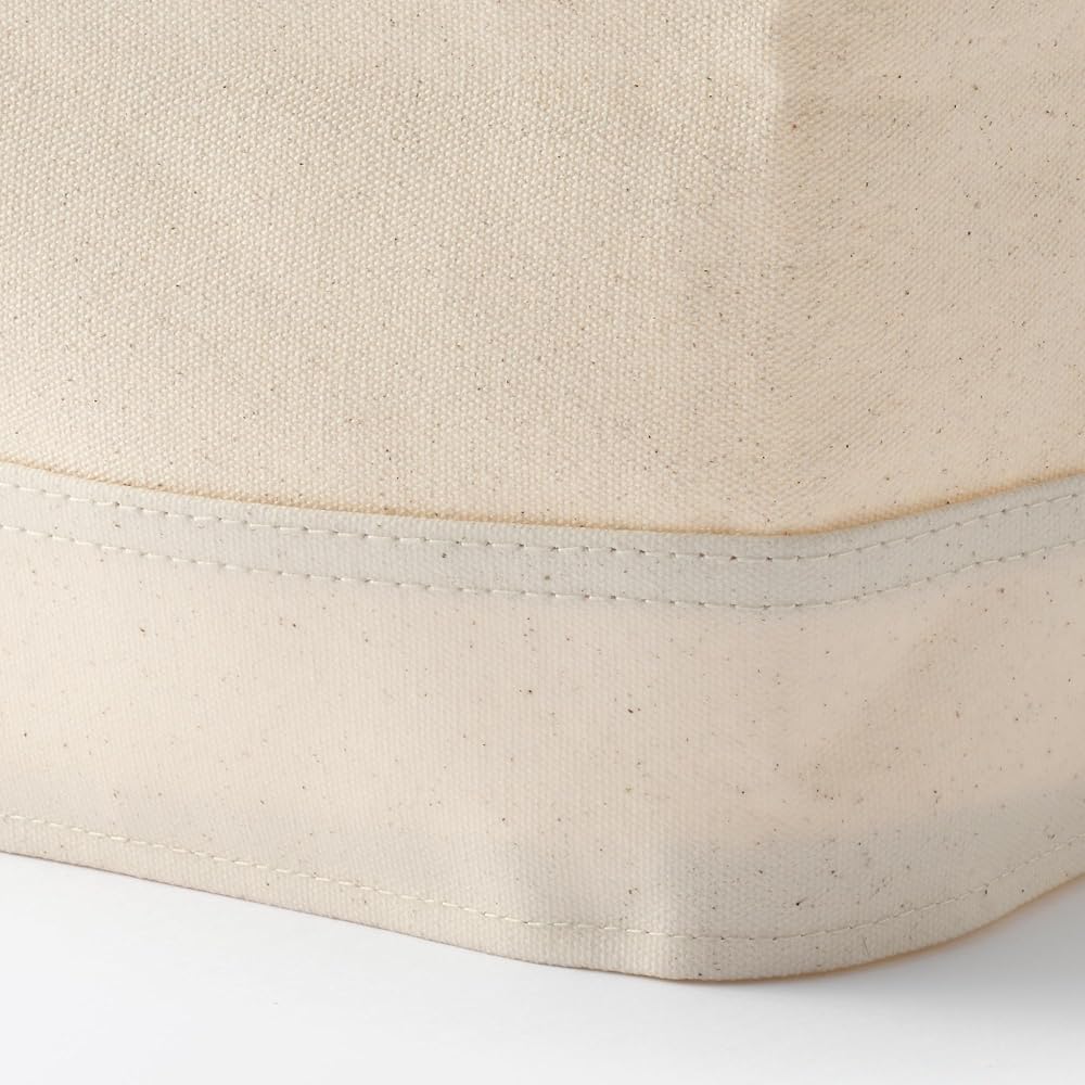 Muji Cotton Canvas Soft Box with Handles Large 37x26x26cm Storage Case Organizer Box