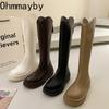 Fashion Women Knight High Boots Fashion Back Zippers Large CircumferenceLong Booties Platform Heel Autumn Winter Ladies Shoes