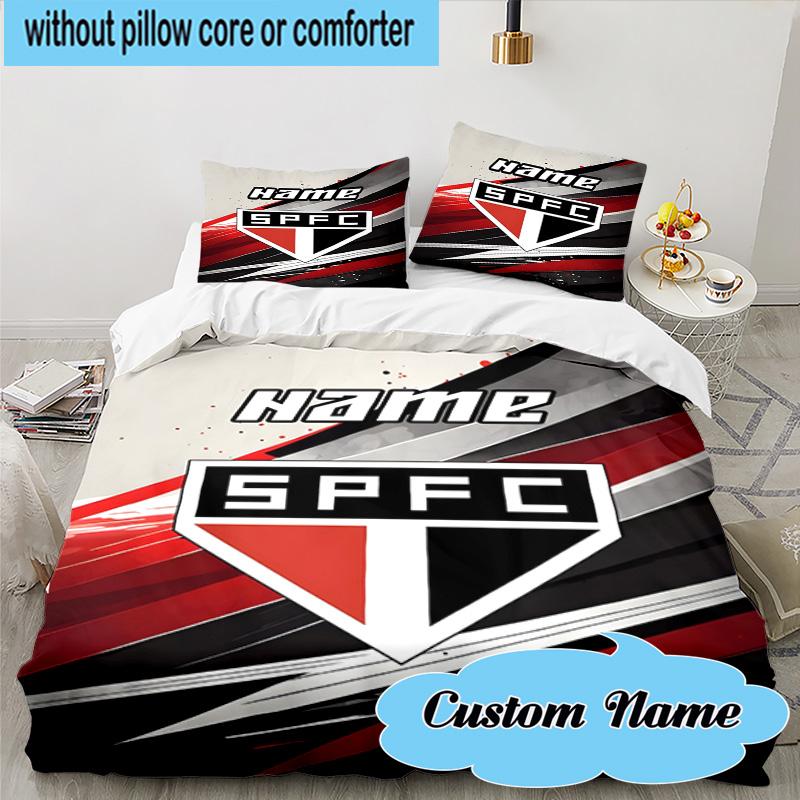 3PCS Custom Name SPFC Stars Stripes Bedding Set, Including 1pc Duvet Cover And 2pcs Pillowcases, Suitable for dorms and bedrooms Gift