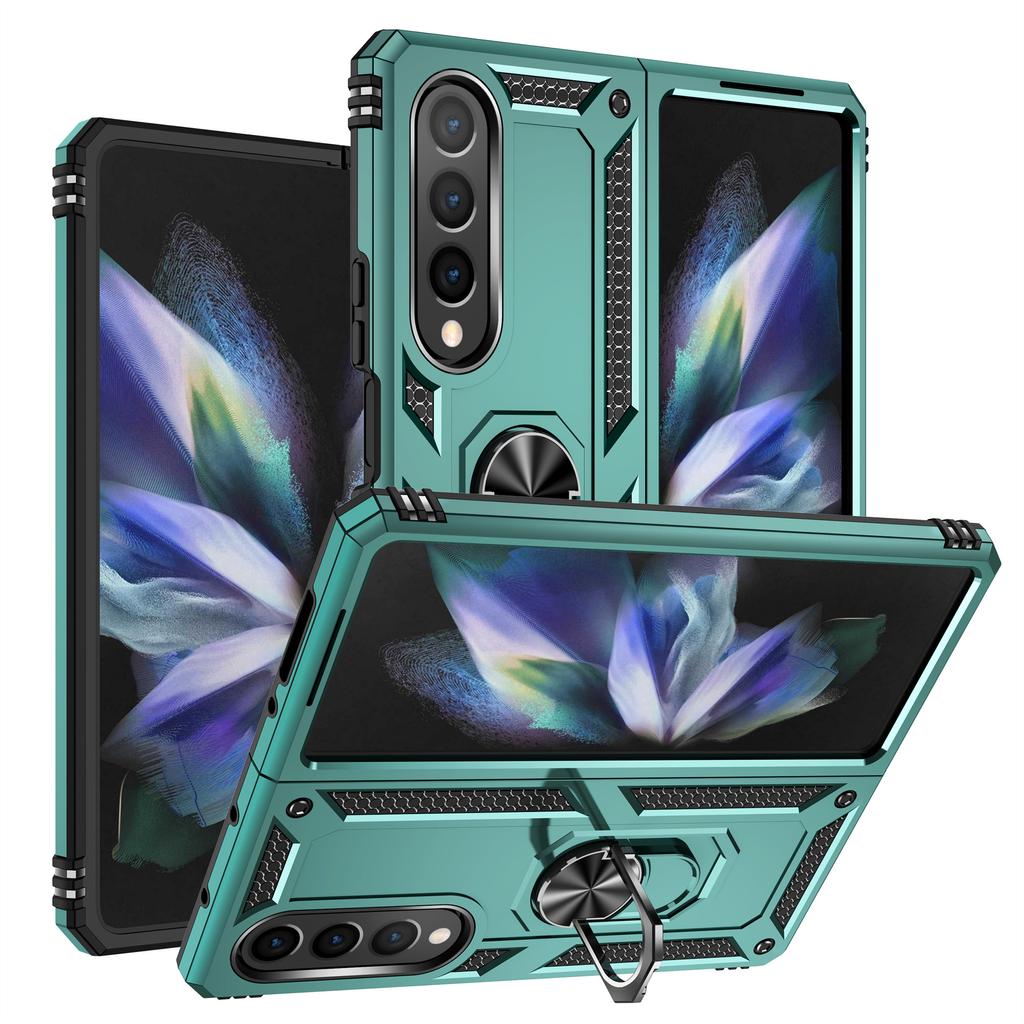 Складной чехол-сумка для телефона с металлическим кольцом для Samsung Galaxy Z Fold 4 5g Fold3 Fold4 Fold 3, противоударные защитные чехлы с подставкой