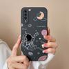 Чехол для Samsung A50 A50S Милый Астронавт Защита объектива камеры Мягкий Жидкий Силикон Задняя крышка для Samsung Galaxy A 50 50S Capa