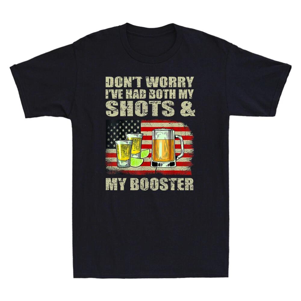 Don't Worry I've Had Both My Shots And Booster Funny Vaccine Distressed T-Shirt