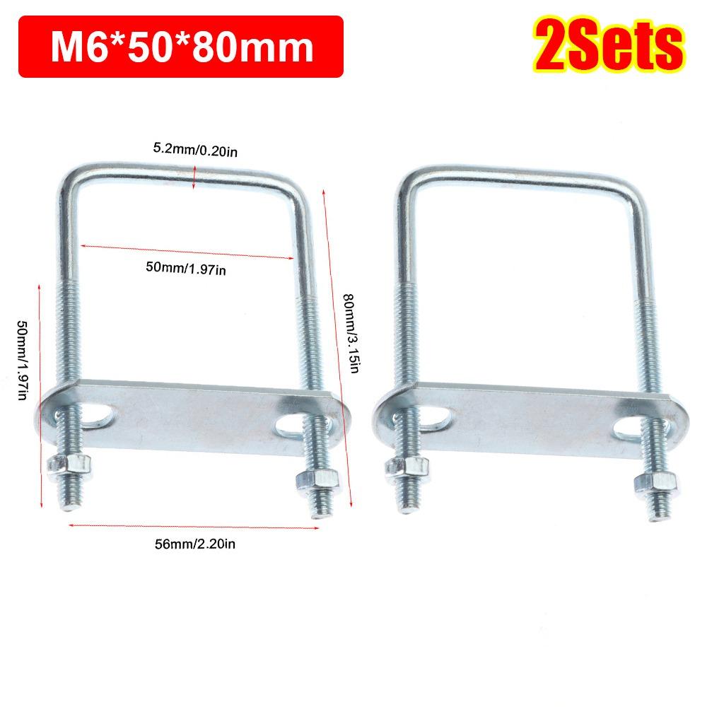 2 комплекта с перегородкой квадратный хомут под прямым углом U-болт квадратный болт прочный трубный U-хомут
