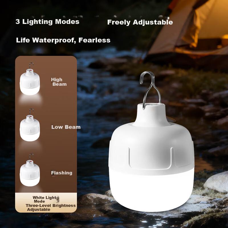 JD Jingzao Camping Lantern Outdoor Lighting Night Market Stall Super Long Battery Life Rechargeable Bulb Emergency Hanging Light 280 Lumens