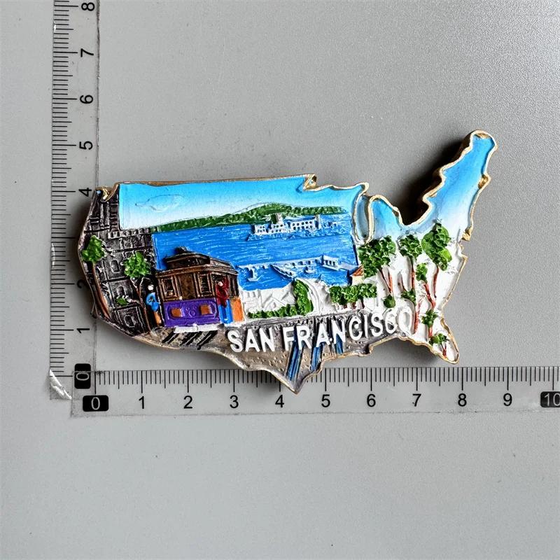 США Магниты на холодильник Туристические сувениры Бостон Аляска Нью-Йорк Чикаго Магнитные наклейки на холодильник Подарки для путешествий Украшения