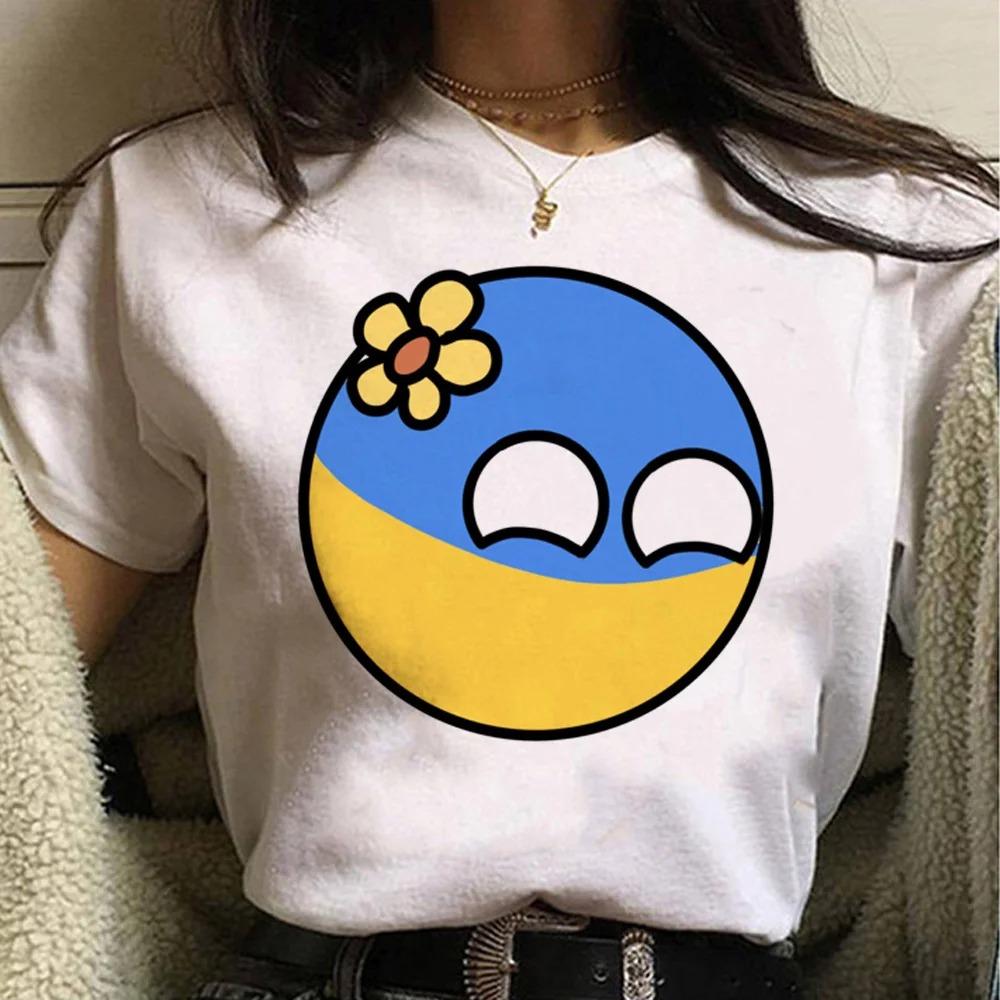 ZX TEE Ukraine Flag Pringting T-Shirt Casual Short Sleeve Y2k Tops Women's Clothing Simple Design Fashion Harajuku White Graphic Tees