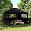 VidaXL Folding Pop-Up Party Tent 3 Sidewalls Black, Tent, Awning Tent, Gazebo Awning 4005022