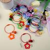 Creative  Keyrings Open Ring Buckle Hollow Out Star Pendant Colored Keychain For Diy Jewelry Making Key Ring Accessories