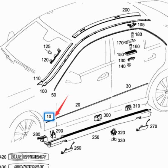 Накладка крыла Mercedes E-Class E200, серия 212