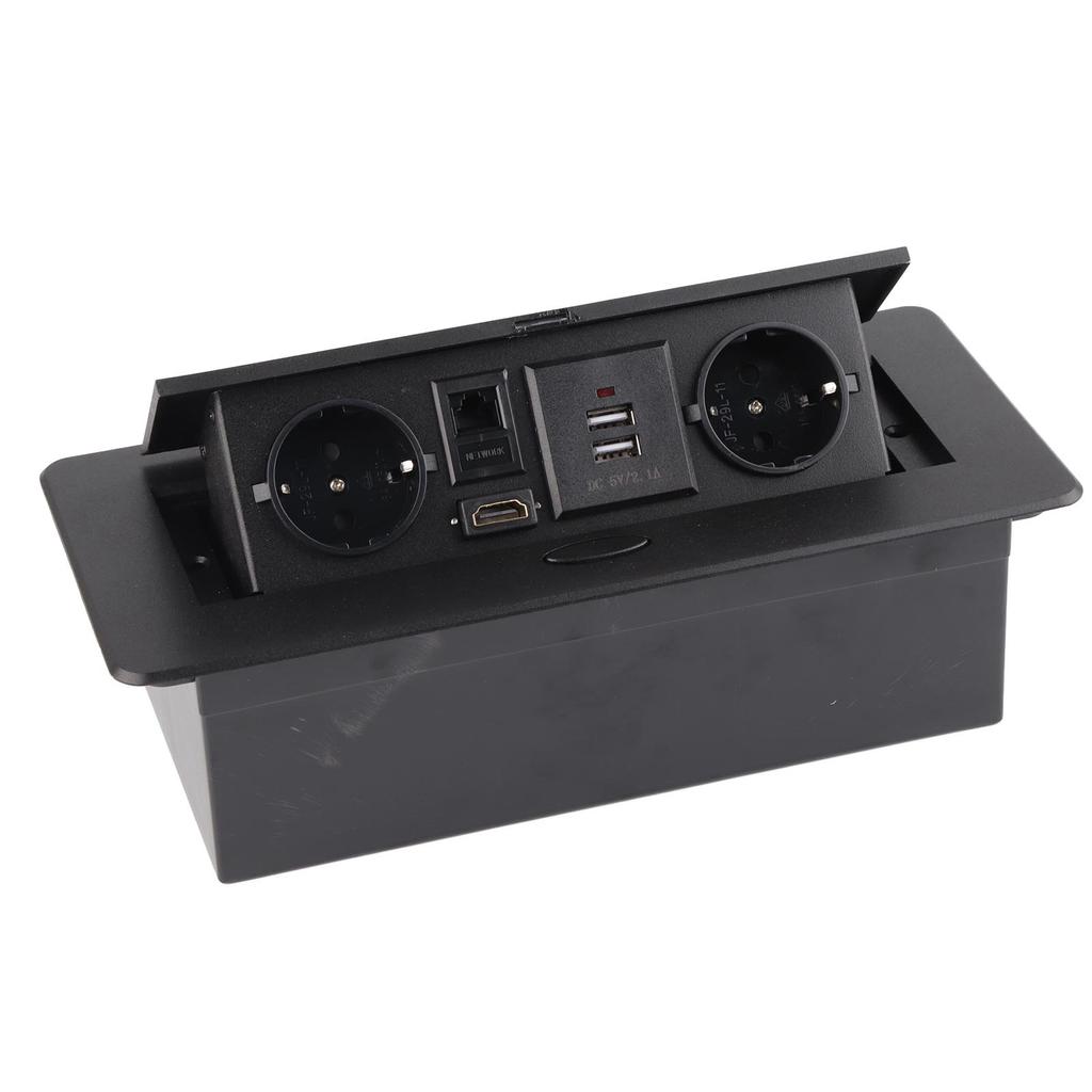 Напольная силовая розетка Алюминиевый сплав Современная Пылезащищенная Встраиваемая розетка с USB, сетевым и видеоразъемами