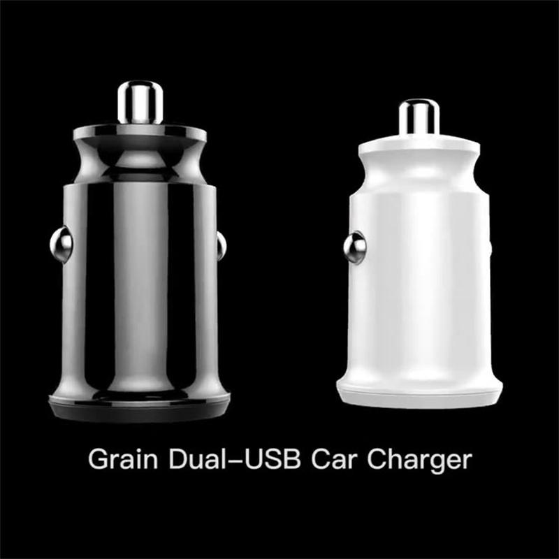 Автомобильное зарядное устройство Mini Usb с 2 портами, 15 Вт, быстрая зарядка Qc, разъем для зарядки телефона для Iphone 13 12 Ipad Airpods Huawei Samsung Xiaomi 11 Lg