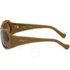 Salvatore Ferragamo Коричневые солнцезащитные очки-обертки для женщин Sf1078s 320 59