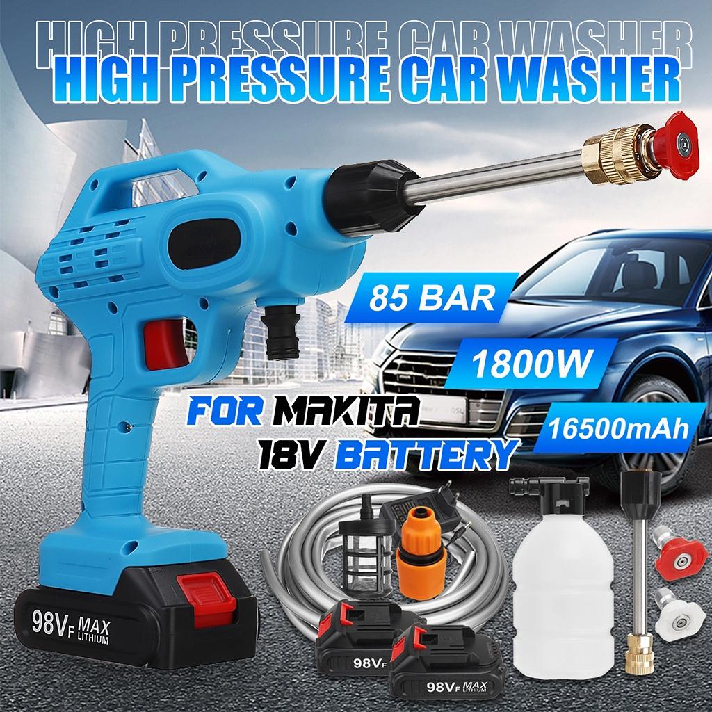 1800W Cordless Water Jet High Pressure Car Wash Guns 85Bar Electric Car Washer Portable Wash Water Gun Spray